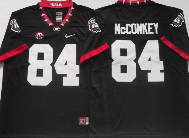 Men's Georgia Bulldogs Ladd McConkey #84 Black Jersey